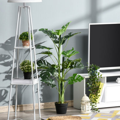 Outsunny 100Cm/3.3Ft Artificial Monstera Tree Fake Plant In Pot Indoor - image 1