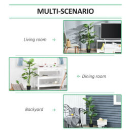 Outsunny 100Cm/3.3Ft Artificial Monstera Tree Fake Plant In Pot Indoor - thumbnail 5