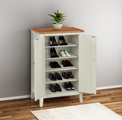 Hallowood Furniture Clifton Oak Painted Shoe Cupboard - image 1