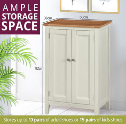Hallowood Furniture Clifton Oak Painted Shoe Cupboard - thumbnail 3