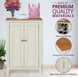 Hallowood Furniture Clifton Oak Painted Shoe Cupboard - thumbnail 4