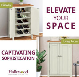 Hallowood Furniture Clifton Oak Painted Shoe Cupboard - thumbnail 6