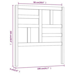 Berkfield Bed Headboard Honey Brown 106X4X104 Cm Solid Wood Pine - thumbnail 6
