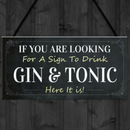 Red Ocean Funny Gin And Tonic Bar Sign Novelty Home Bar Decor Plaque Gin Gifts For Friend - thumbnail 4