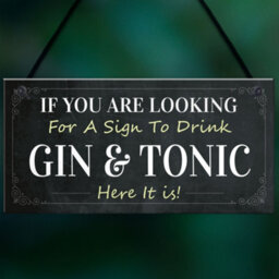 Red Ocean Funny Gin And Tonic Bar Sign Novelty Home Bar Decor Plaque Gin Gifts For Friend - thumbnail 5