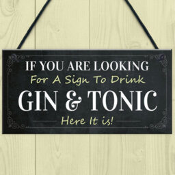 Red Ocean Funny Gin And Tonic Bar Sign Novelty Home Bar Decor Plaque Gin Gifts For Friend - thumbnail 2