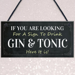 Red Ocean Funny Gin And Tonic Bar Sign Novelty Home Bar Decor Plaque Gin Gifts For Friend - thumbnail 3