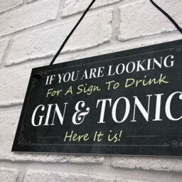 Red Ocean Funny Gin And Tonic Bar Sign Novelty Home Bar Decor Plaque Gin Gifts For Friend - thumbnail 7