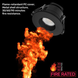 Paul Russells Led Fire Rated Downlights, Black Bezel, 6W 550 Lumens, Ip65, Cct3 3000K Warm-4000K Cool-6500K Day Light, Pack Of 6 - thumbnail 5