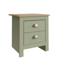 Gfw Lancaster 4 Piece Bedroom Set - Wardrobe Chest Of Drawers Bedside - Sage Green - thumbnail 6