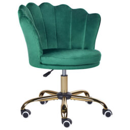 Beliani Desk Chair Monticello Velvet Green