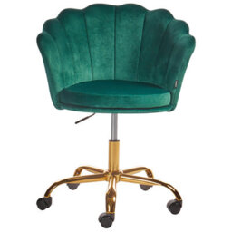 Beliani Desk Chair Monticello Velvet Green - thumbnail 5