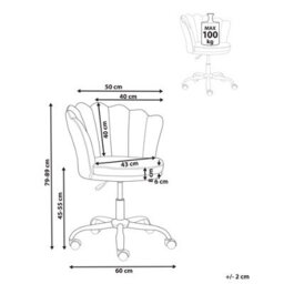 Beliani Desk Chair Monticello Velvet Green - thumbnail 3