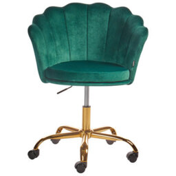 Beliani Desk Chair Monticello Velvet Green - thumbnail 4
