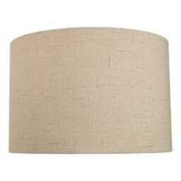 Happy Homewares Contemporary And Sleek Taupe Textured Linen Fabric Drum Lamp Shade 60W Maximum - thumbnail 1
