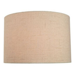 Happy Homewares Contemporary And Sleek Taupe Textured Linen Fabric Drum Lamp Shade 60W Maximum - thumbnail 2