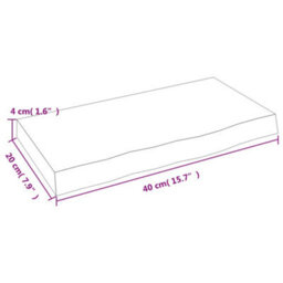 Berkfield Wall Shelf Light Brown 40X20X4 Cm Treated Solid Wood Oak - thumbnail 4