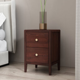 Cabinet Bits Vito 2 Drawer Brown Bedside Table