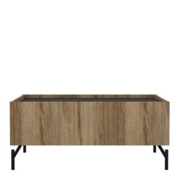Wyld Haus Hillerod Natural Oak And Black Coffee Table With 2 Drawers - thumbnail 3