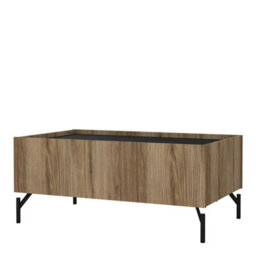 Wyld Haus Hillerod Natural Oak And Black Coffee Table With 2 Drawers - thumbnail 5