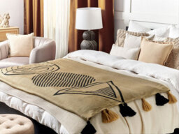 Beliani Blanket Thumki Fabric 130 X 170 Cm Beige - thumbnail 2
