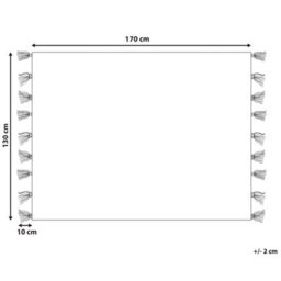 Beliani Blanket Thumki Fabric 130 X 170 Cm Beige - thumbnail 3