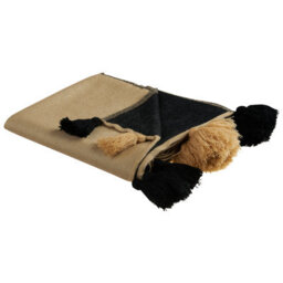 Beliani Blanket Thumki Fabric 130 X 170 Cm Beige - thumbnail 1