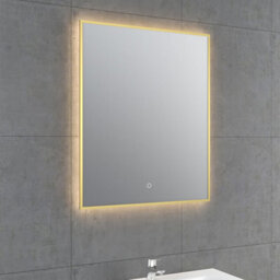 Plum&clay Rio Brushed Gold  Framed Backlit Led Bathroom Mirror With Dual Light (W)50Cm (H)72Cm - thumbnail 2