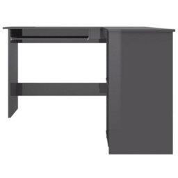 Vidaxl L-Shaped Corner Desk High Gloss Grey 120X140X75 Cm Engineered Wood Corner Desks - thumbnail 4