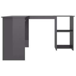 Vidaxl L-Shaped Corner Desk High Gloss Grey 120X140X75 Cm Engineered Wood Corner Desks - thumbnail 5