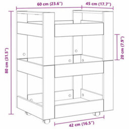 Walplus Kitchen Trolley Artisan Oak 60 X 45 X 80 Cm Engineered Wood - thumbnail 9