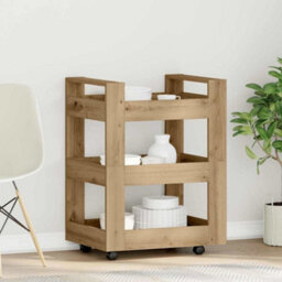 Walplus Kitchen Trolley Artisan Oak 60 X 45 X 80 Cm Engineered Wood