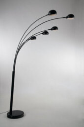 Luminosa Lighting Luminosa Eracle Mutli Arm Arch Floor Lamp, Black, E14