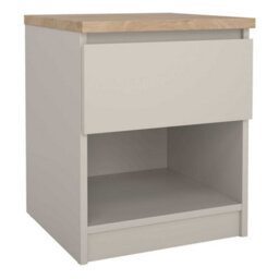 Wyld Haus Budapest Cashmere And Natural Oak Bedside Table 1 Drawer 1 Shelf - thumbnail 2