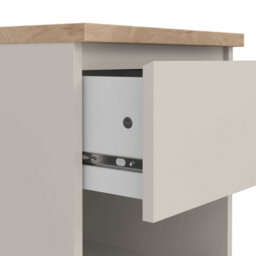 Wyld Haus Budapest Cashmere And Natural Oak Bedside Table 1 Drawer 1 Shelf - thumbnail 5