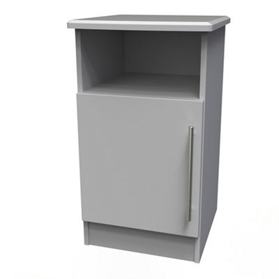 Bergamo Ready Assembled Matt Grey No Effect Bedside Table (H)695mm (W)395mm (D)415mm - image 1