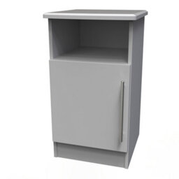 Bergamo Ready Assembled Matt Grey No Effect Bedside Table (H)695mm (W)395mm (D)415mm - thumbnail 1