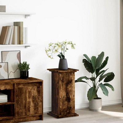 Walplus Display Stand With Storage Smoked Oak 31X30X60 Cm Engineered Wood - image 1