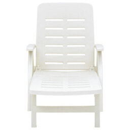 Berkfield Folding Sun Lounger Plastic White - thumbnail 2