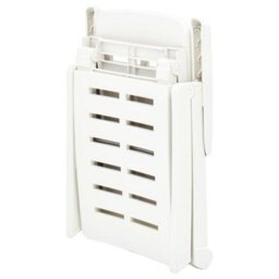 Berkfield Folding Sun Lounger Plastic White - thumbnail 7