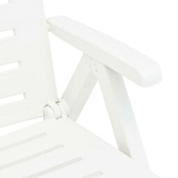Berkfield Folding Sun Lounger Plastic White - thumbnail 8