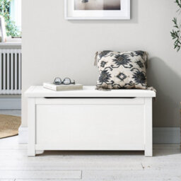 Cornish White Ottoman Blanket Box - Fully Assembled By Roseland Furniture - thumbnail 2
