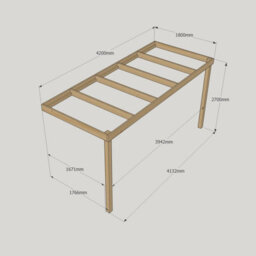 Rutland County Garden Furniture Wall Mounted Box Pergola - Wood - L180 X W420 X H270 Cm - Rustic Brown - thumbnail 5