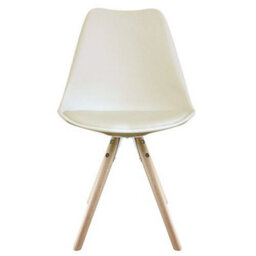 Fusion Living Soho Vanilla Plastic Dining Chair With Pyramid Light Wood Legs - thumbnail 6