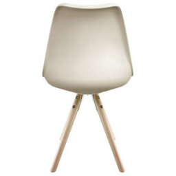 Fusion Living Soho Vanilla Plastic Dining Chair With Pyramid Light Wood Legs - thumbnail 3