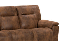 Suede Brown Faux Leather  3 + 2 Seater Manual Recliner Sofa Set For Living Room Murcia - thumbnail 4