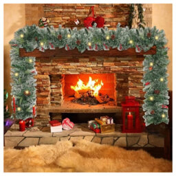 Festive Christmas Garland With Pine Cones Artificial Greenery Decorative Garland For Mantelpiece, Staircase, Door & Table - thumbnail 1