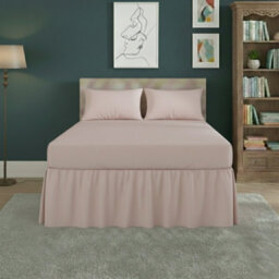 Fitted Valance Bed Sheet Polycotton Mattress Cover And Frill Easy Care Pink