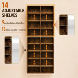 Rustic Brown Media Storage Tower, 18 Compartments For 640 Cds / 360 Dvds - thumbnail 5