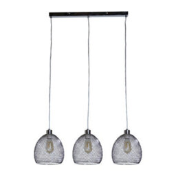 Valuelights Novo 3 Way Chrome Over Table Ceiling Light Fitting With Suspended Mesh Lightshades And 4W Led Filament Bulbs - thumbnail 1